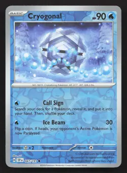 Pokemon Cryogonal 047/191 Reverse Holo Common SV08: Surging Sparks NM - Image 1