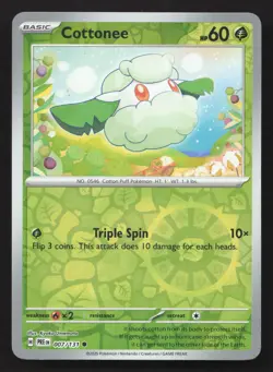 Pokemon Cottonee 007/131 Reverse Holo Common SV: Prismatic Evolutions NM - Image 1