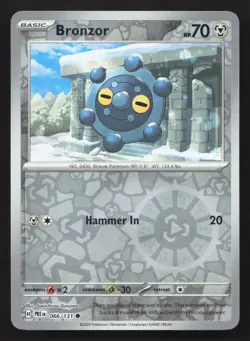 Pokemon Bronzor 066/131 Reverse Holo Common SV: Prismatic Evolutions NM - Image 1