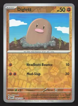 Pokemon Diglett 050/165 Reverse Holo Common SV: Scarlet & Violet 151 NM - Image 1