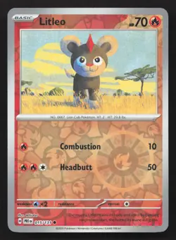 Pokemon Litleo 015/131 Reverse Holo Common SV: Prismatic Evolutions NM - Image 1
