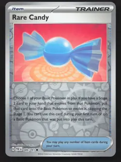 Pokemon Rare Candy 089/091 Reverse Holo Common SV: Paldean Fates NM - Image 1