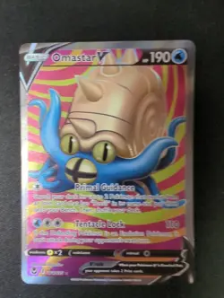 Pokemon Card Omastar V 174/195 Silver Tempest Full Art Holo Ultra Rare NM - Image 1