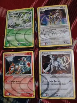Pokemon TCG Arceus Cards (Lot of 4) Holo Rare Mixed Conditions As Seen In Pics - Image 1