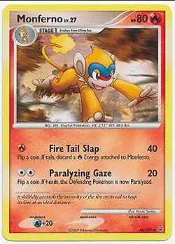 Pokemon Platinum Edition Uncommon Card - Monferno 56/127 - Image 1