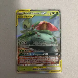 Pokemon TCG Celebi & Venusaur GX Holo Ultra Rare Card Team Up 1/181 - Image 1