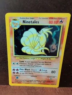 1999 Pokemon TCG Ninetales Holo Rare Card Base Set 12/102 - Image 1