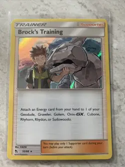 Pokemon Card - Brock's Training - 55/68 - Hidden Fates - Holo - 2019 - Mint - Image 1