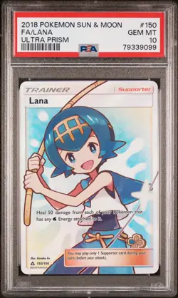 PSA 10 Lana #150/156 2018 Pokemon Sun & Moon Ultra Prism Full Art Card - Image 1