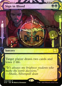 NM+ FOIL MTG Sign in Blood Strixhaven Mystical Archives #032 Magic Card - Image 1