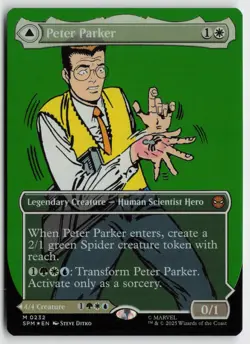 Peter Parker (0232) (Borderless) 232 Marvel's Spider-Man Magic: The Gathering NM - Image 1
