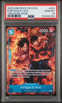 2025 One Piece Op10-Royal Blood Portgas D. Ace Treasure Rare PSA 10 #052 - Image 1