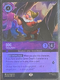 Doc - Taking Notes (Epic) 210/204 Disney Lorcana Wilds Unknown Holo NM - Image 1