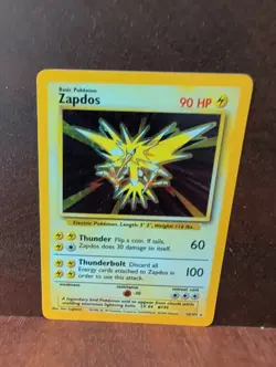 1999 Pokemon Base Set Zapdos Holo Rare Card 16/102 - Image 1
