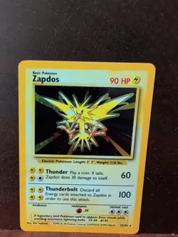 1999 Pokemon Base Set Zapdos Holo Rare Card 16/102 - Image 4
