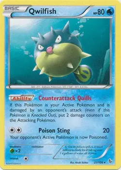 Qwilfish 21/106 - Pokemon XY Flashfire Rare Card - Image 1