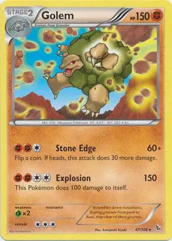 Golem 47/106 - Pokemon XY Flashfire Rare Card - Image 1