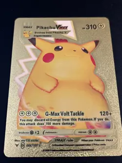 Pokemon Card Pikachu Vmax Gold Pokemon Gold Metal Card - METAL CARD TCG - Image 1
