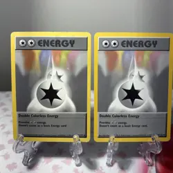 2x Pokemon Shadowless Double Colorless Energy 96/102 Card TCG - Image 2