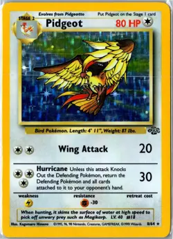 Vintage Pokemon Card - Pidgeot Jungle 8/64 1999 Rare Holo Unlimited HP - Image 1