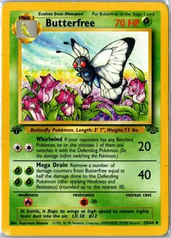 Pokemon Card - Butterfree Jungle 33/64 1999 Uncommon 1st Edition Heavily Played - Image 1