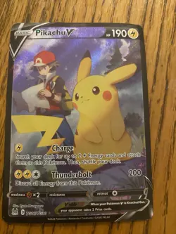 Pikachu V Full Art Ultra Rare Holo Pokemon Card TG16/TG30 Lost Origin Trainer - Image 1