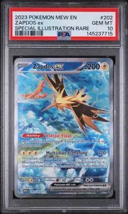Pokemon TCG Zapdos Scarlet & Violet 151 Sir Holo Card 202/165 PSA 10 Gem Mint - Image 1