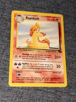 Pokemon TCG Jungle Set Rapidash 44/64 Vintage Uncommon Card LP - 1999 WOTC - Image 1