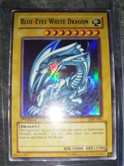 Yugioh Blue-Eyes White Dragon SDK-E001 Starter Deck Kaiba 1st Ed. English GD- - Image 1