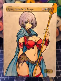 KESS, Dissident Mage - MTG *Altered Hand Colored Original Art Anime - 103025 - Image 1