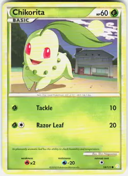 Chikorita 59/123 Common HeartGold & SoulSilver Pokemon LP - Image 1