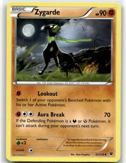Zygarde 52/124 Uncommon Fates Collide Pokemon LP - Image 1