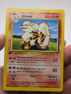 Pokemon TCG Arcanine (Arkani) Base Set 23/102 Regular 1st Edition GERMAN LP - Image 1