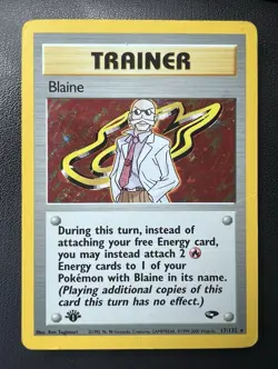 💎 1st Edition Blaine 17/132 (Holofoil) Gym Challenge Vintage Pokemon WoTC 💎 - Image 1