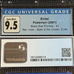 Pokemon Entei Black Star Promo #34 Reverse Holo CGC 9.5 Blue Label Swirl 🌀 - Image 3