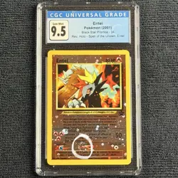 Pokemon Entei Black Star Promo #34 Reverse Holo CGC 9.5 Blue Label Swirl 🌀 - Image 4