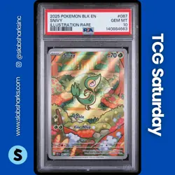 2025 POKEMON BLACK BOLT #087/086 SNIVY ILLUSTRATION RARE PSA 10 - Image 1