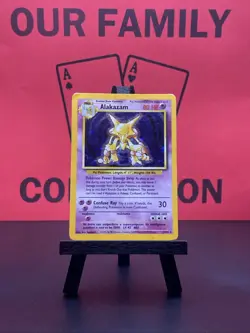 Alakazam 1/102 Base Set Holo Vintage WOTC Pokemon Card HP - Image 1