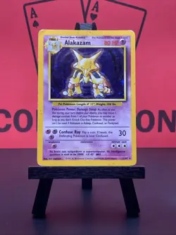 Alakazam 1/102 Base Set Holo Vintage WOTC Pokemon Card HP - Image 2