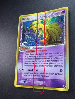 2006 Pokemon Ninetales 8/101 EX Dragon Frontiers Reverse Holo w/ Printing Error - Image 3