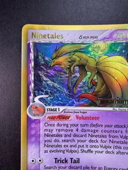 2006 Pokemon Ninetales 8/101 EX Dragon Frontiers Reverse Holo w/ Printing Error - Image 4