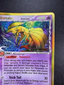 2006 Pokemon Ninetales 8/101 EX Dragon Frontiers Reverse Holo w/ Printing Error - Image 5