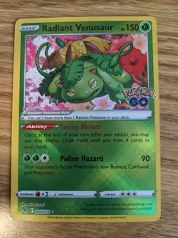 Pokemon TCG Radiant Venusaur Pokemon GO 004/078 Holo Radiant Rare - Image 1