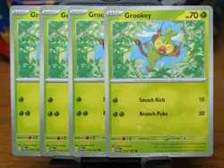 Pokemon TCG Twilight Masquerade Grookey 014/167 x4 Playset - Image 1