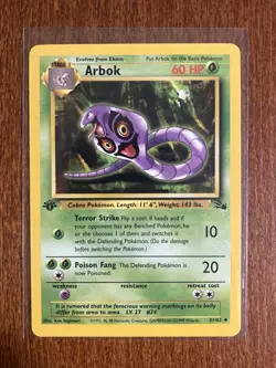 [LP+] 1999 Pokemon Fossil Arbok 1st Edition #31/62 Uncommon - Image 1