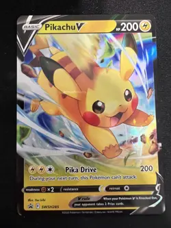 Pokemon TCG Pikachu V SWSH Black Star Promos SWSH285 Holo Promo - Image 1