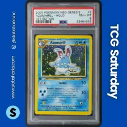 2000 POKEMON NEO GENESIS 1ST EDITION #2/111 AZUMARILL HOLO PSA 8 - Image 1