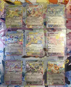 Pokemon Prismatic Evolutions Double Rare EX EEVEE Set Of 9 ENGLISH EEVEELUTIONS - Image 1