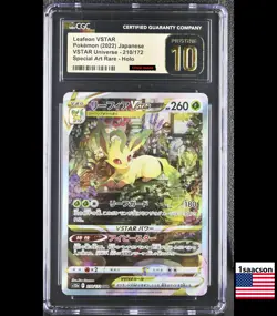 CGC PRISTINE 10 Leafeon VSTAR SAR 210 s12a UNIVERSE Japanese Pokemon Card psa - Image 1