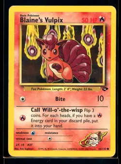 2000 Gym - Challenge Blaine’s Vulpix #66 Non Holo Pokemon Card - Image 1